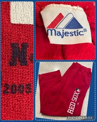 Vintage Red Sox Baseball Sweat Pants Elastic XXL MAJESTIC 2005 Authentic MLB • $16.98