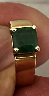 Handsome Estate 14K Yellow Gold Jade Mens Woman’s Unisex Ring Size 5.25  4 Grams • £217.16