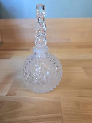 Crystal Cut Glass Perfume Bottle With Stopper Antique Vintage  • $0.99