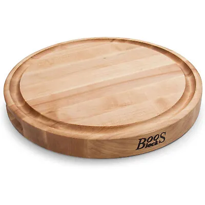 John Boos Round Maple Wood Cutting Board With Juice Groove 15  X 15  X 1.75  • $99.95