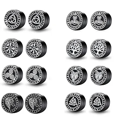 4Pair Men Magnetic Stud Earrings Set Stainless Steel Fake No Piercing Clip On • $9.99