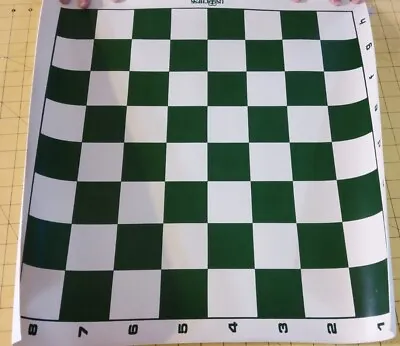 US Chess Vinyl Chess Board Roll Up Travel A-H / 1-8 Green Cream Game Board • $20