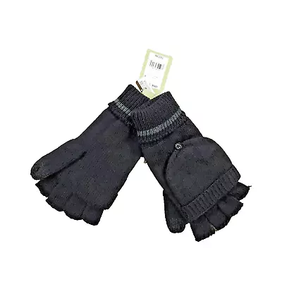 Goodfellow Mens Convertible Mitten One Size Gloves Open Finger Tips Knit Black • $12