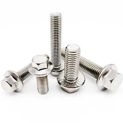 M4-M12 SUS304 GB5787 Hex Hexagon Head With Serrated Flange Cap Washer Screw Bolt • $4.49