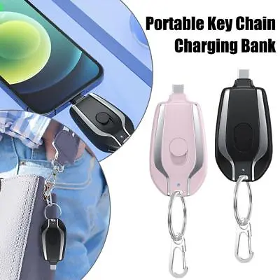 1500mAh Rechargeable Keyring Pocket Powers Banks For Android IPhone USB Type-C • £4.37