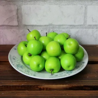 100x Green Mini Artificial Apples Faux Fruit House Kitchen Party Wedding Decor • $14.99