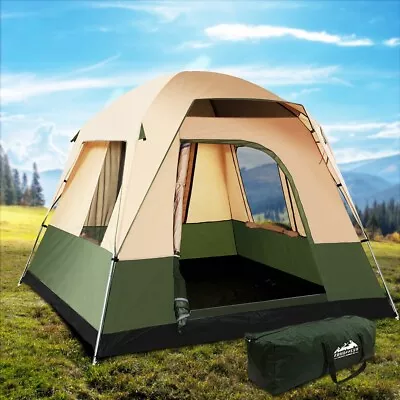 Weisshorn Family Camping Tent  Hiking Beach Tents 4 Person Canvas Ripstop Green • $91.95