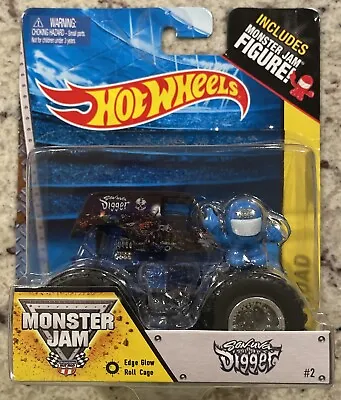 Monster Jam Truck  Son Uva Digger & Figure HW Off Road Edge Glow Roll Cage VHTF • $10