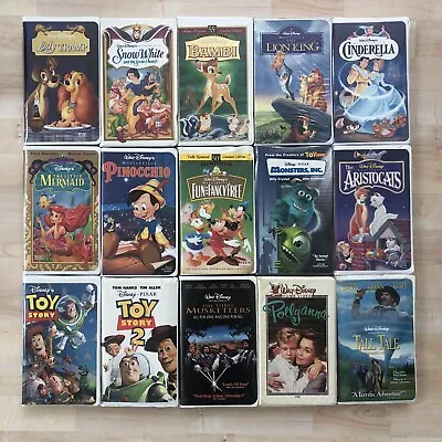 Lot Of 15 Walt Disney Masterpiece Collection & Home Video Pixar VHS Tapes Rare • $14.60