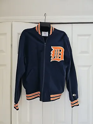 Starter Detroit Tigers Vintage Baseball Button Up Nylon Jacket Rare NWT Size L • $100