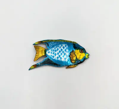 Zarah Enameling Fish Sterling Silver Brooch Vintage Colorful Angelfish S925 Pin • $149