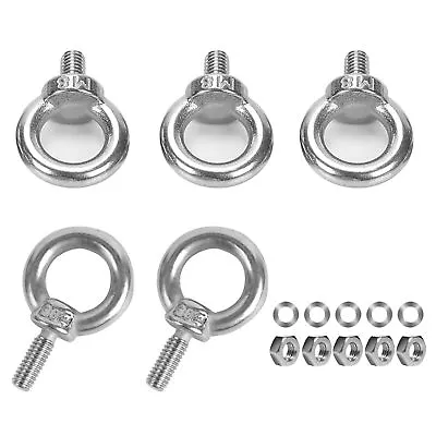 5 Pack M8 Eyebolt Screw Stainless Steel Eye Bolts With Nuts M8 Eyebolts With ... • $9.46