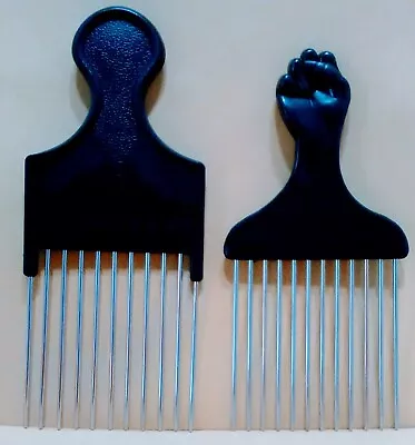 2 Pack Of Man Tease Hair Pocket Sized DETANGLE Metal AFRO Lift Comb Wig Pick  • $7.99