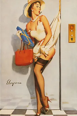 Going Up Artist Gil Elvgren Vintage Classic PinUp Girl Poster Print • $9.99