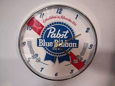 Pabst Blue Ribbon Beer 12 Inch Wall Clock - 1884 - Gold Frame  • $31.45