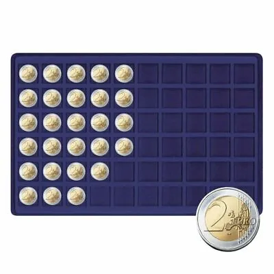 Lindner 2329M-60 Tray For 60 Coins Up To 27 Mm Ø Blue • £11.78