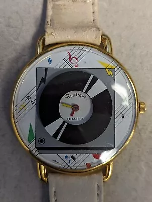 Vintage *Rare* Watch With Music Notes And LP Record For Music Lovers • $11