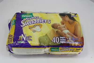 Vintage 2004 Pampers Newborn Swaddlers  Baby 40ct Sesame Street Diapers Sealed • $59.99