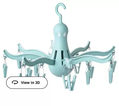 IKEA PRESSA Hanging Dryer 16 Clothes Pegs Plastic Octopus Arms Camping Caravan • £8.39