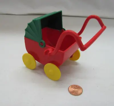 Lego Duplo LARGE RED BABY STROLLER BUGGY PRAM Pieces Dollhouse Vintage 2003 • $23.17