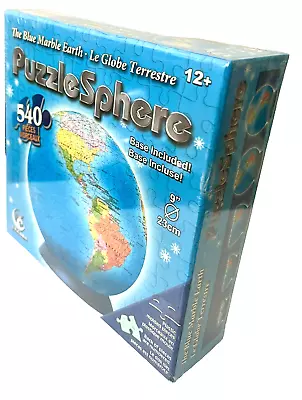 Blue Marble Earth 540 Piece Puzzle Ball With Stand 9  3D New Sealed • $24.96