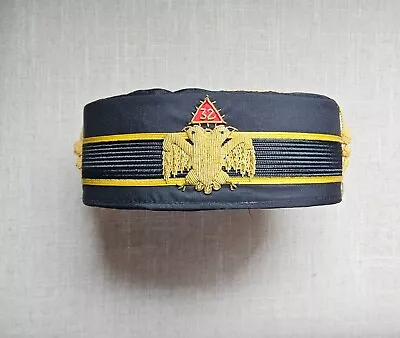 Masonic - 32nd Degree Scottish Rite Ceremonial Cap W/ Carrying Case Size: 7 1/2 • $75