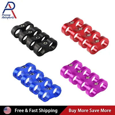 4Pcs Hose Separator Clamp Fitting Connector 4AN 6AN 8AN 10AN Oil Fuel Hose Line • $7.39