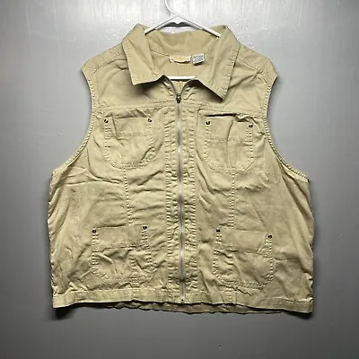 Hunters Run Men's Sleeveless Button Down Vest Beige (Size: B0) • $10.57