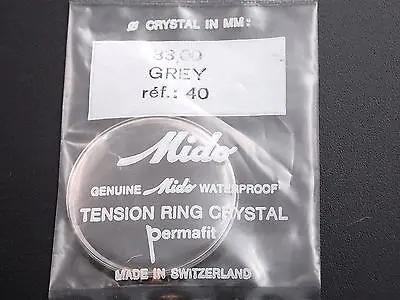 Mido Vintage 33mm Watch Crystal Waterproof Permafit Grey Tension Ring Ref#40 NOS • $26.10