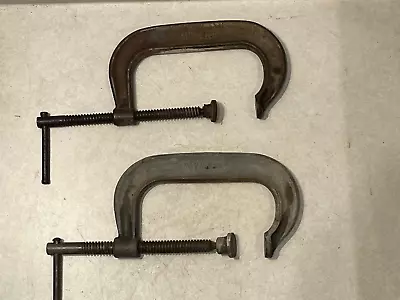 Lot Of 2 Vintage J.H. Williams Drop Forged 6  Deep Throat C Clamp # CC406 & 406 • $38