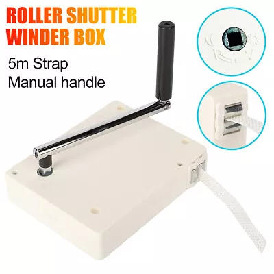 Manual Roller Shutter Winder Box Shell W/ Handle & 5m Strap Set Curtain Control • £20.39