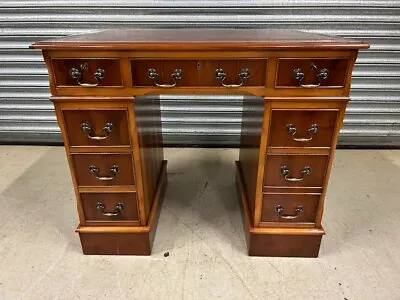 Good Quality 3' X 2' Yew Wood Pedestal Desk • £375