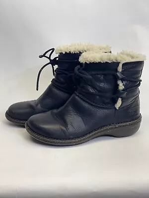 UGG Women’s Leather Shearling Boots Black Australia Caspia Size US 7 • $46