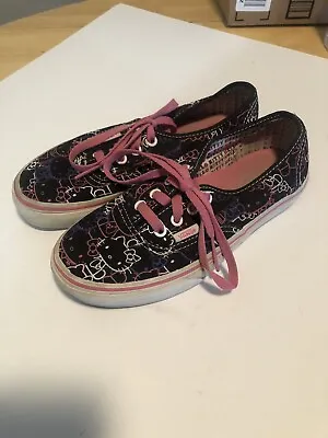 Vans Off The Wall Hello Kitty Shoes Sneakers Black Pink Womens Size 6 • $16.95