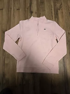 NEW Girls VINEYARD VINES Pink 1/4 Zip Pullover Mock Neck Long Sleeve Top Sz L 14 • $17.99