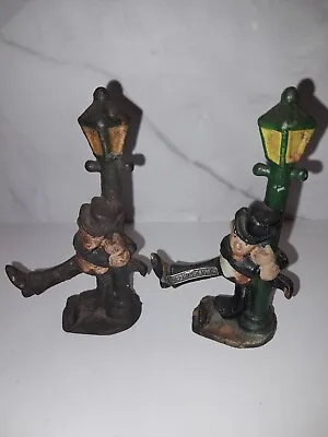 (2) Vintage CAST IRON Figural Hobo Drunk Man Lamp Post Bottle Opener • $12.99