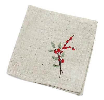 £5.99 • Buy Berry Beautiful Embroidered Christmas Napkin 18   X 18 