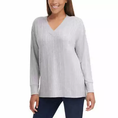  Andrew Marc Ladies’ Ribbed V-Neck Long Sleeve Top Blouse  |  E23 • $14.95