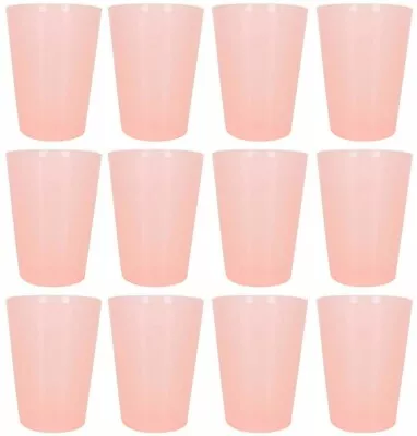 12x 500ml Drinking Glasses Reusable Plastic Party ASSORTED COLOURS Disposable • £8.99