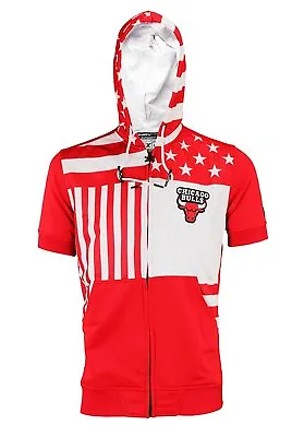 Zipway NBA Men's Chicago Bulls Full Zip Flag Short Sleeve Hoodie • $27.96