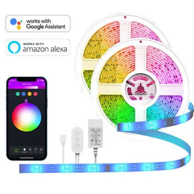 LED Strip Lights 100ft 50ft Music Sync Bluetooth 5050 RGB Room Light With Remote • $14.99