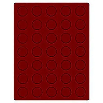 Lindner 2704E Velourseinlagen Trays Dark Red 35x Round Compartments 31 Mm • £9.85