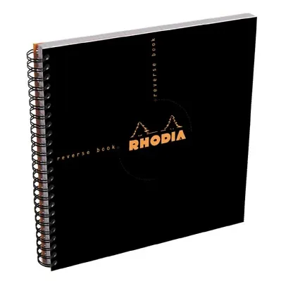Rhodia Wirebound Graph Paper Reverse Notebook In Black - 8.25 X 8.25 - NEW • $18.95