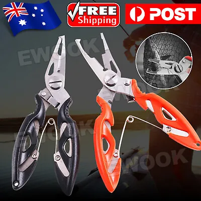 Fishing Pliers Braid Line Scissors Cutter Scissor Split Tackle Tool Lip Grip AU • $5.95