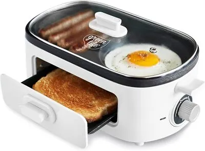 3 In 1 Breakfast Maker Station Healthy Ceramic Nonstick Dual Griddles Eggs Meat • $78.02