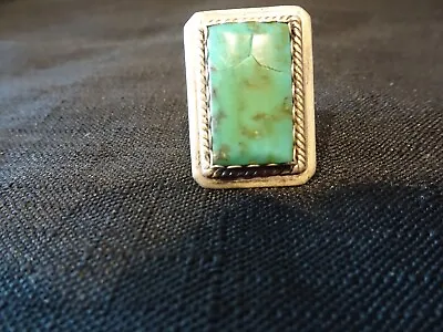 #652--vintage Sterling Silver Turquoise Ring--size-9 • $79