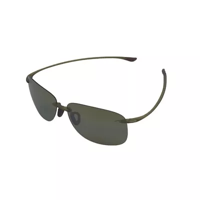Maui Jim Hikina Matte Olive Rimless Sunglasses 62mm 14mm 136mm - Made In Japan • $90