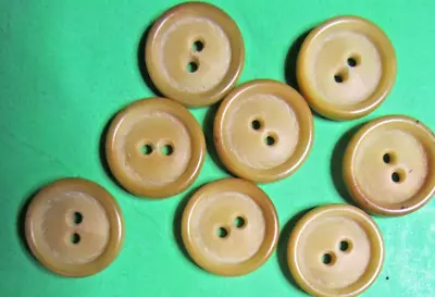 (8) Vintage 5/8  Beige Brown Tone Vegetable Ivory 2-hole Buttons-r653 • $5.99