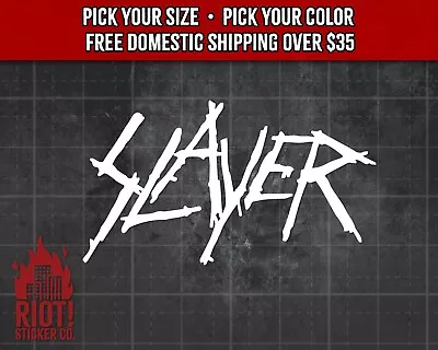 Slayer Logo Decal For Car Band Logo Sticker For Laptop Window Thrash Metal • $5.99