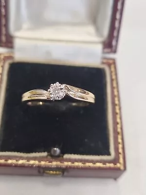 9ct/375 Diamond Solitaire Engagement Ring Size   Q & 1/2  • £94.99